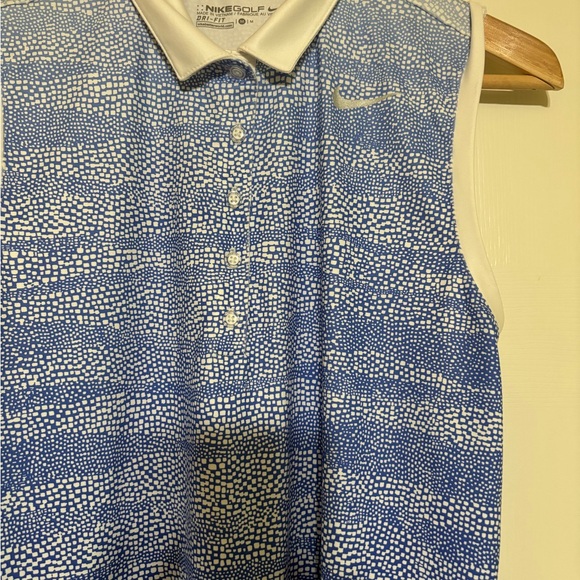 Nike GOLF Dri-Fit Women’s Sleeveless Top Shirt Blue/White Swoosh Size Medium - Picture 5 of 13
